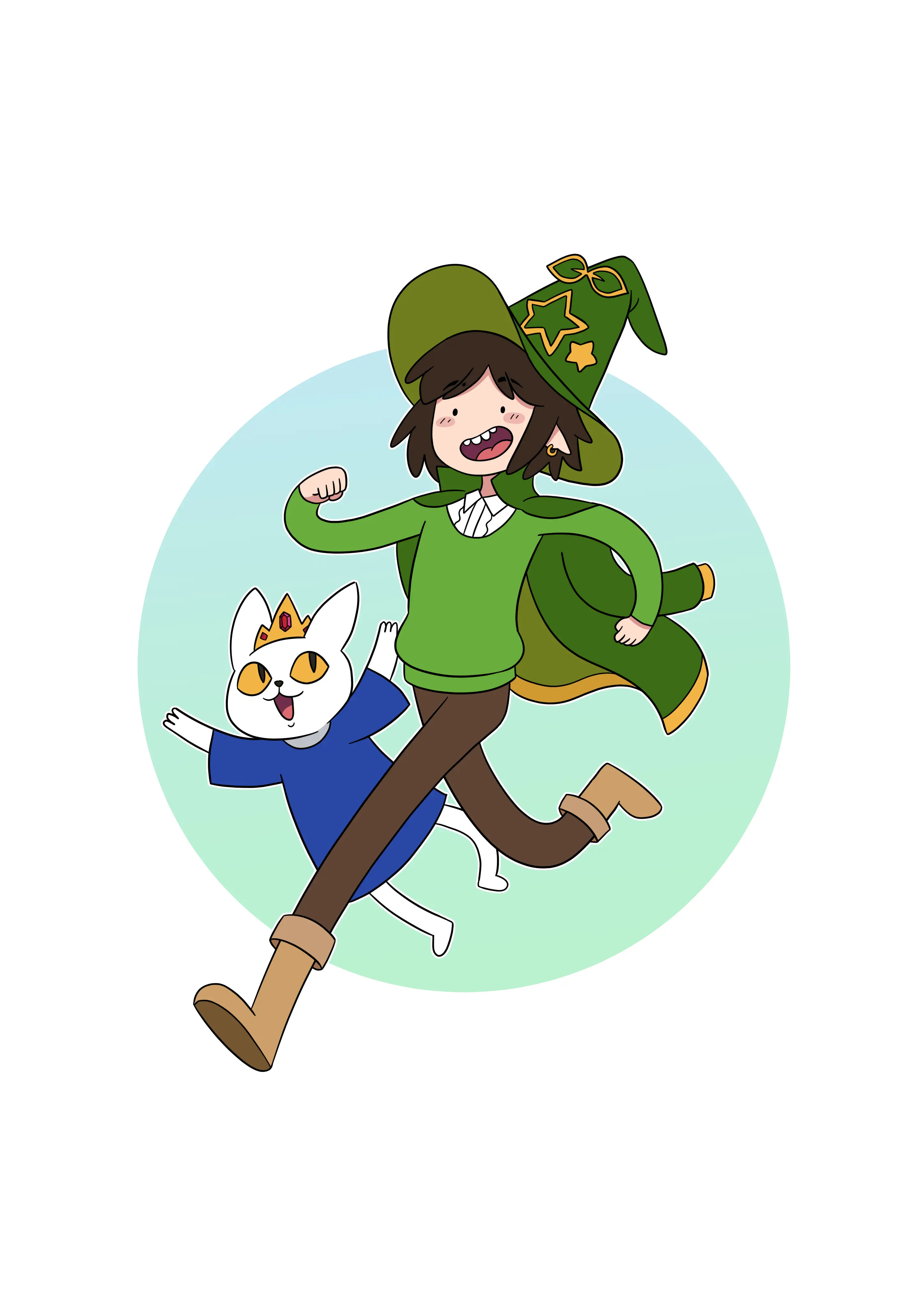 Green Wizard and Cat Adventure