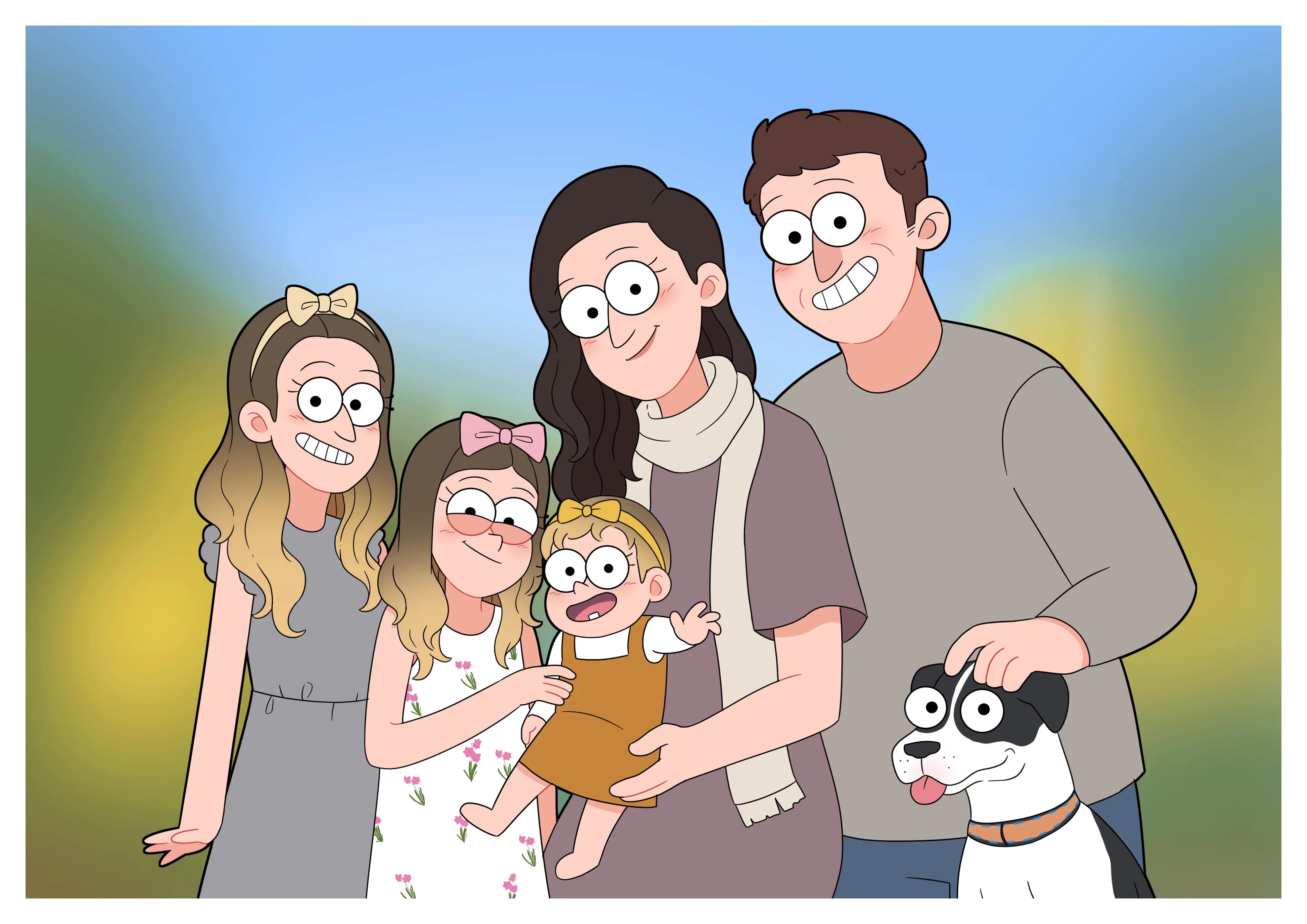 Family Portrait - Cartoon Style